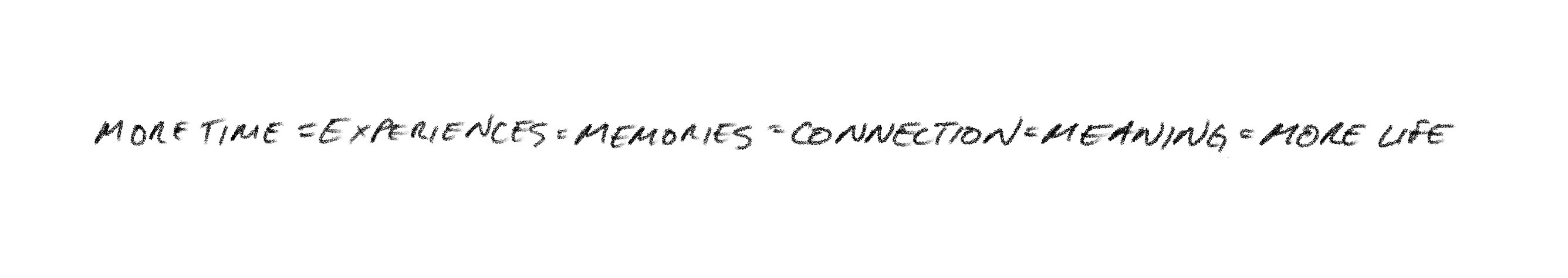 MORE TIME = MORE LIFE is incorrect